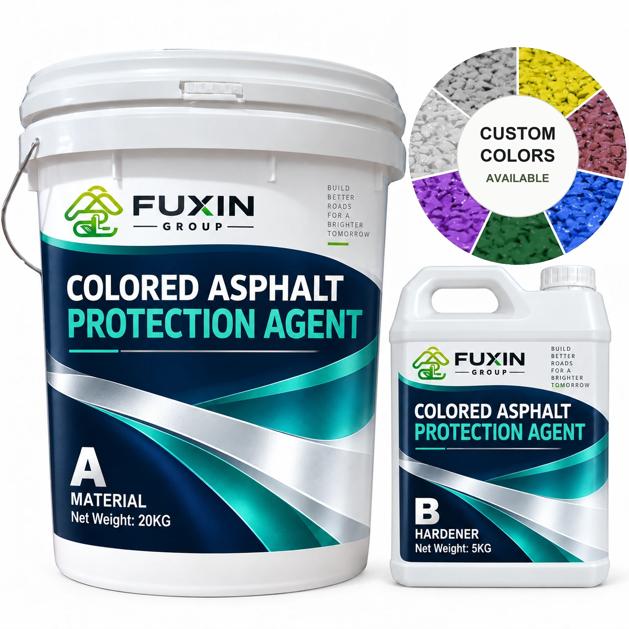 FUXIN Custom Colors Colored Asphalt Protection Agent — A 20 kg + B hardener 5 kg
