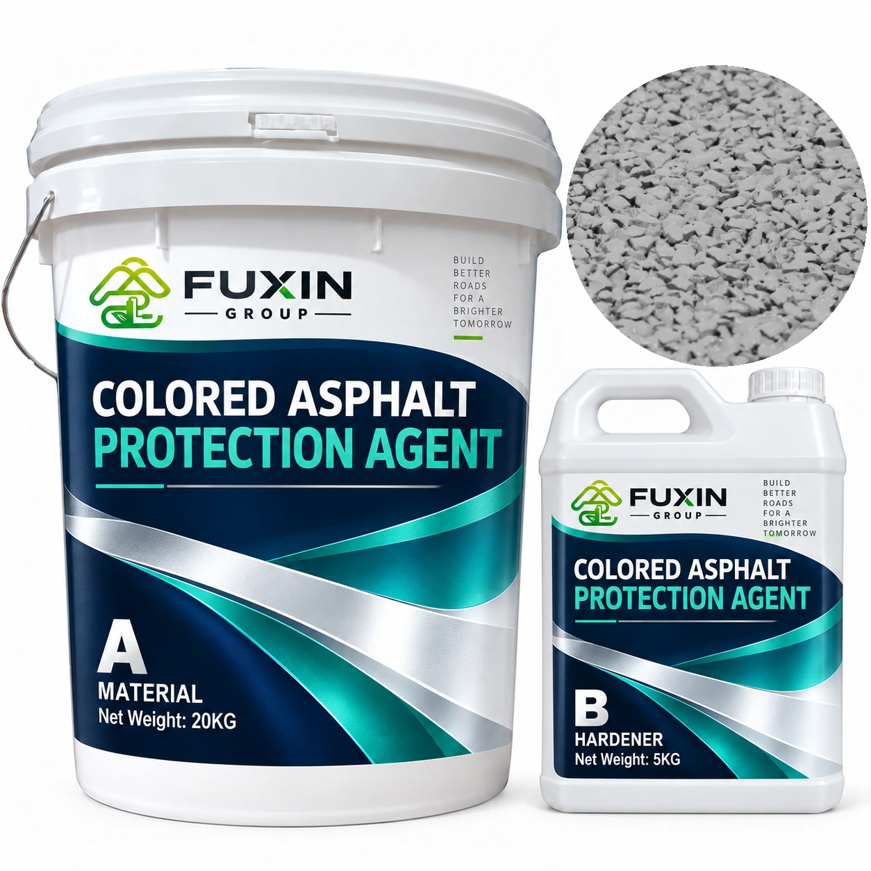 FUXIN Gray Colored Asphalt Protection Agent — A 20 kg + B hardener 5 kg