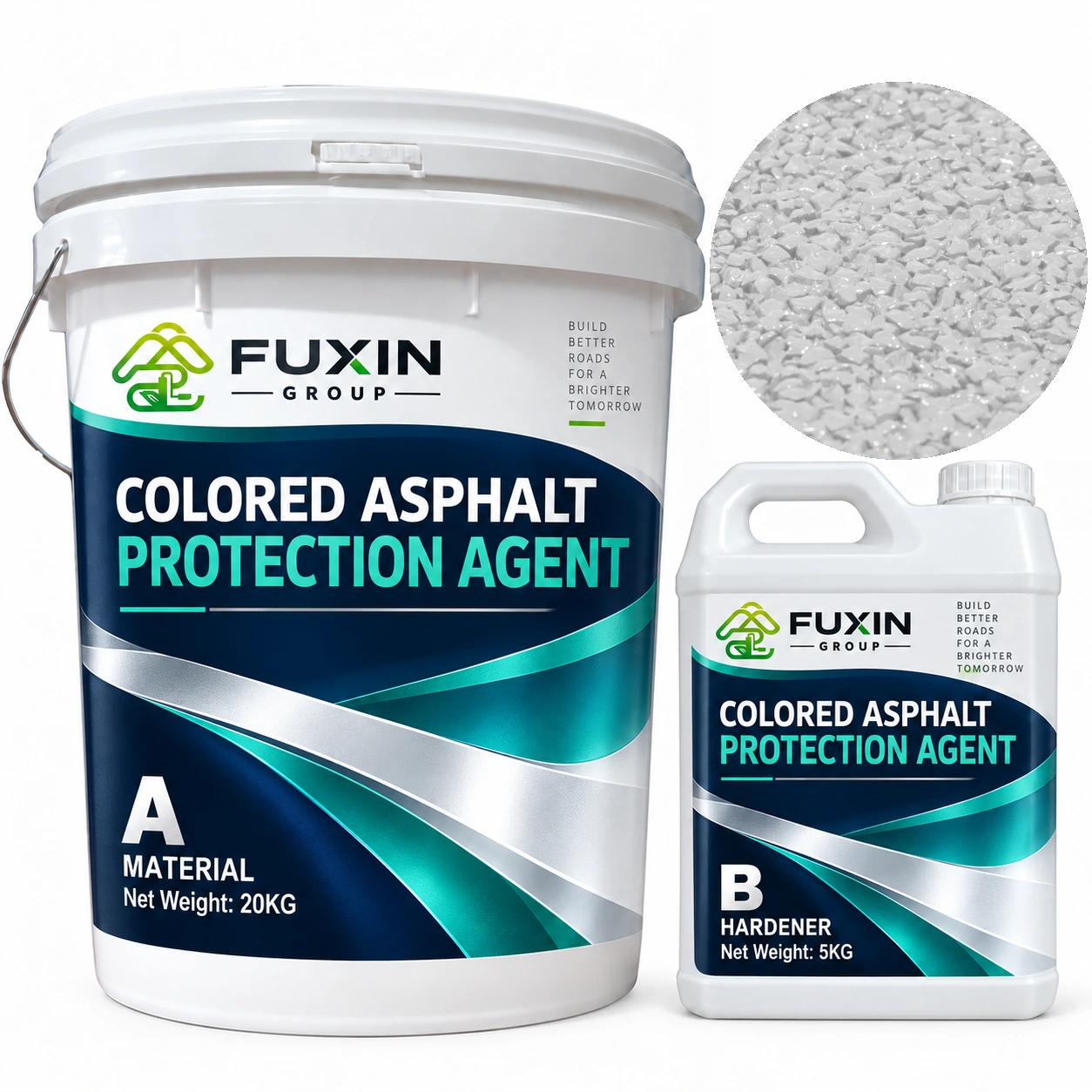 FUXIN White Colored Asphalt Protection Agent — A 20 kg + B hardener 5 kg